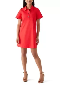Women's Short Sleeve Swing Shirtdress