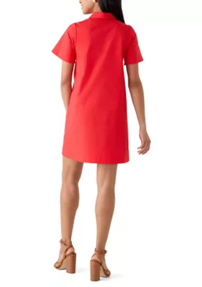 Women's Short Sleeve Swing Shirtdress