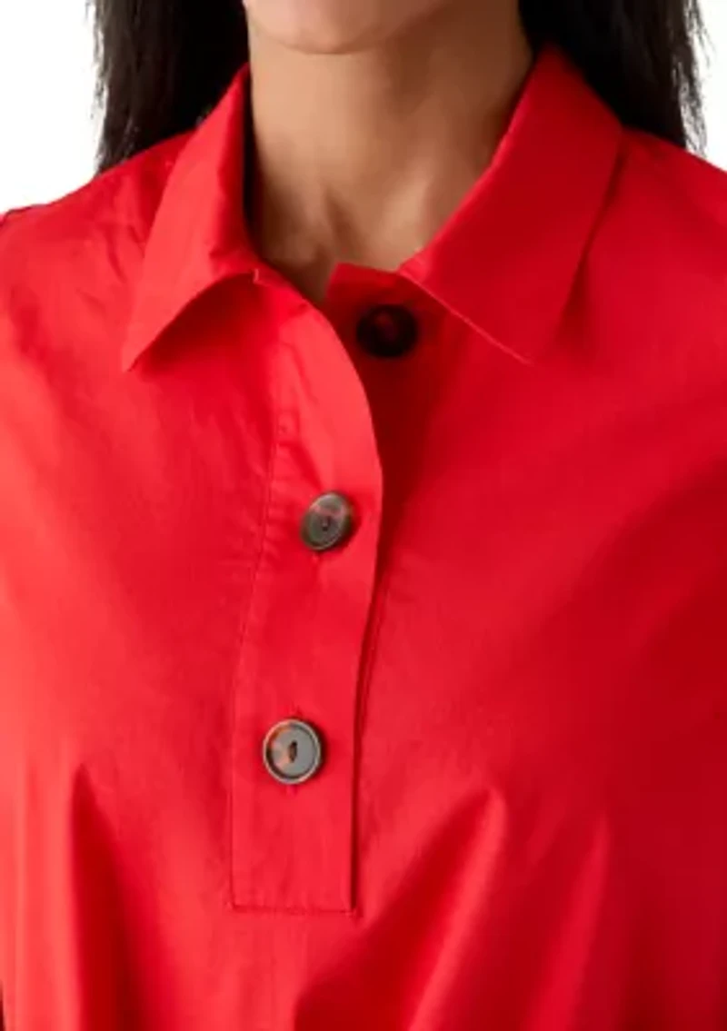 Women's Short Sleeve Swing Shirtdress
