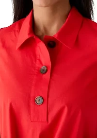 Women's Short Sleeve Swing Shirtdress