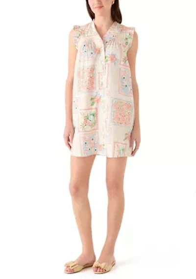 Women's Sleeveless Print Ruffle Dress