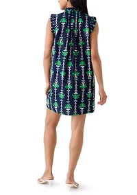Women's Sleeveless Print Ruffle Dress
