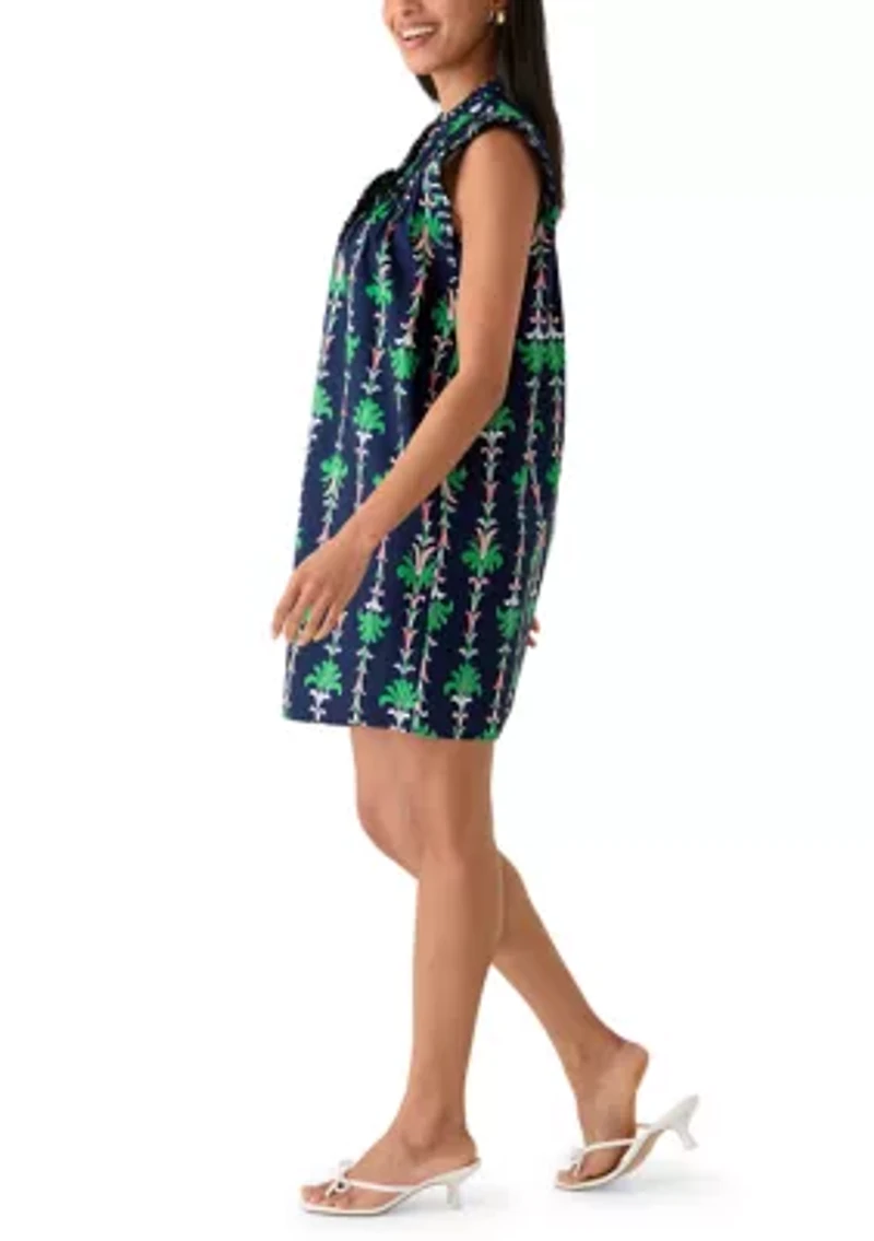 Women's Sleeveless Print Ruffle Dress
