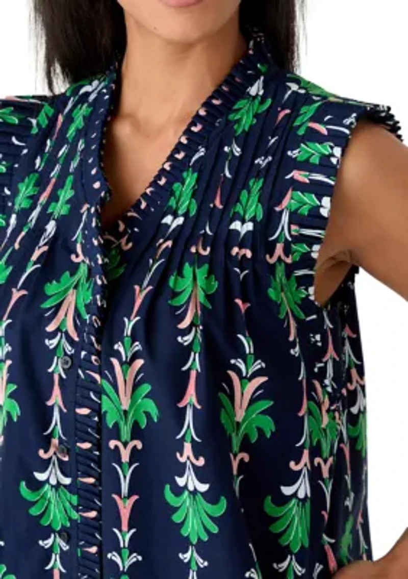 Women's Sleeveless Print Ruffle Dress