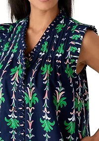 Women's Sleeveless Print Ruffle Dress