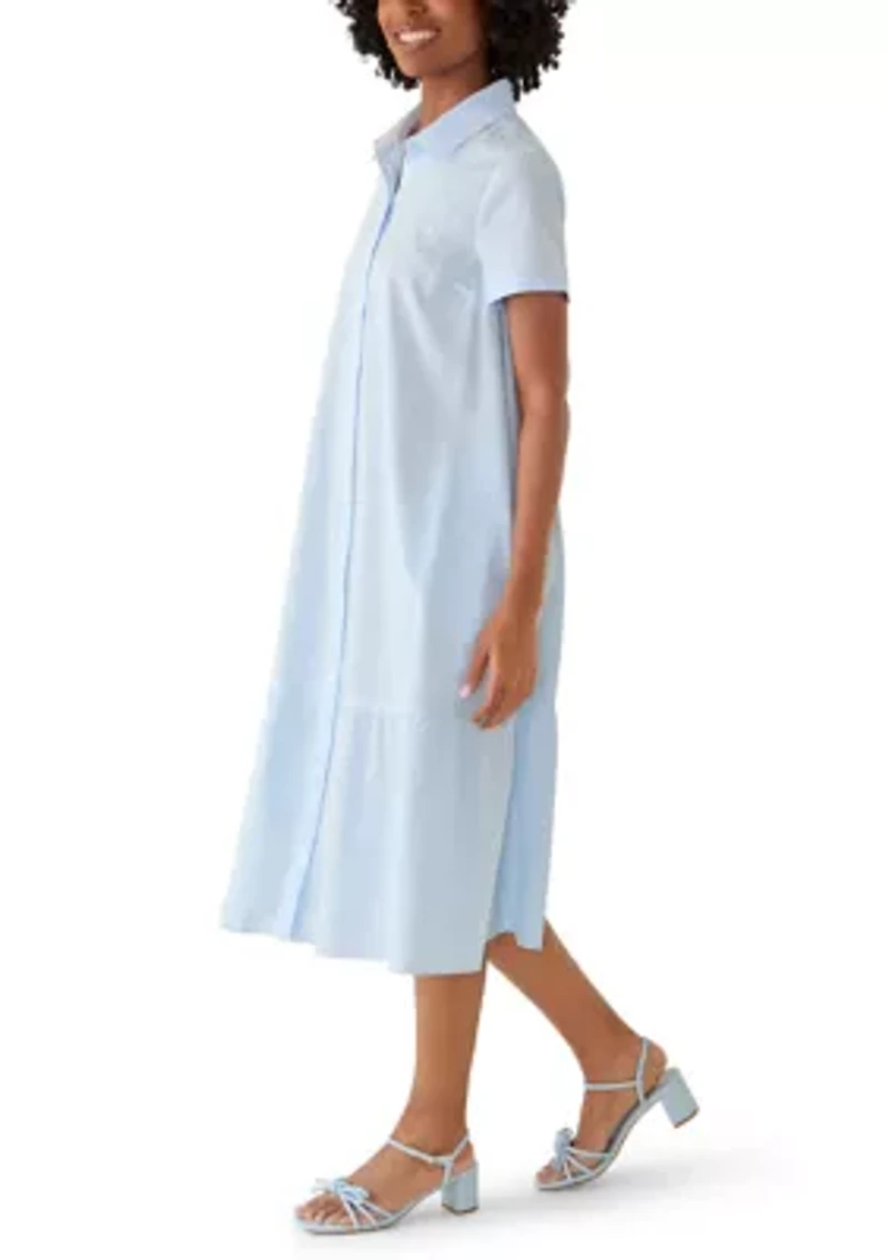 Women's Poplin Midi Shirtdress