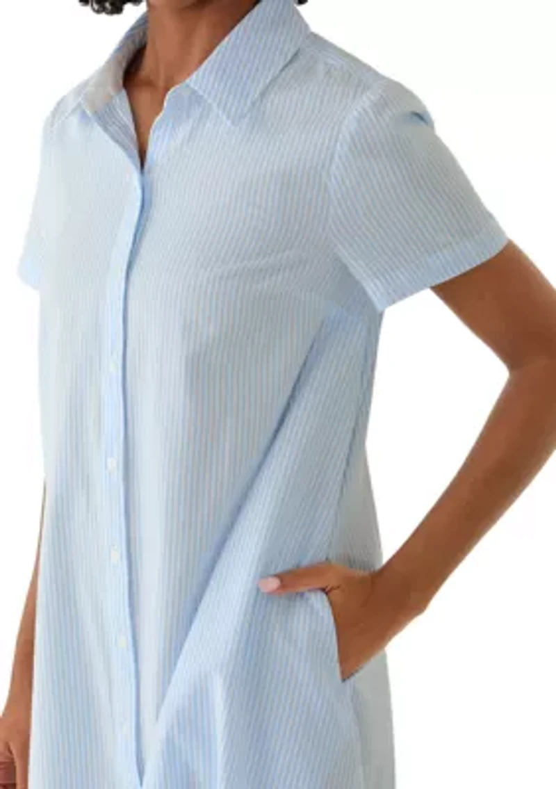 Women's Poplin Midi Shirtdress
