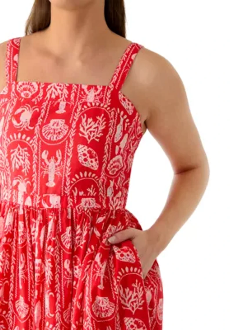 Women's Sleeveless Print Maxi Dress