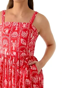 Women's Sleeveless Print Maxi Dress