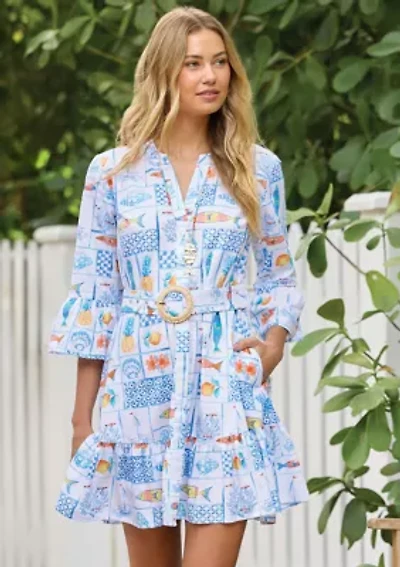 Sewing Down South x Crown & Ivy™ Sail 3/4 Sleeve Mini Dress with Belt