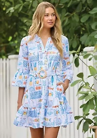 Sewing Down South x Crown & Ivy™ Sail 3/4 Sleeve Mini Dress with Belt