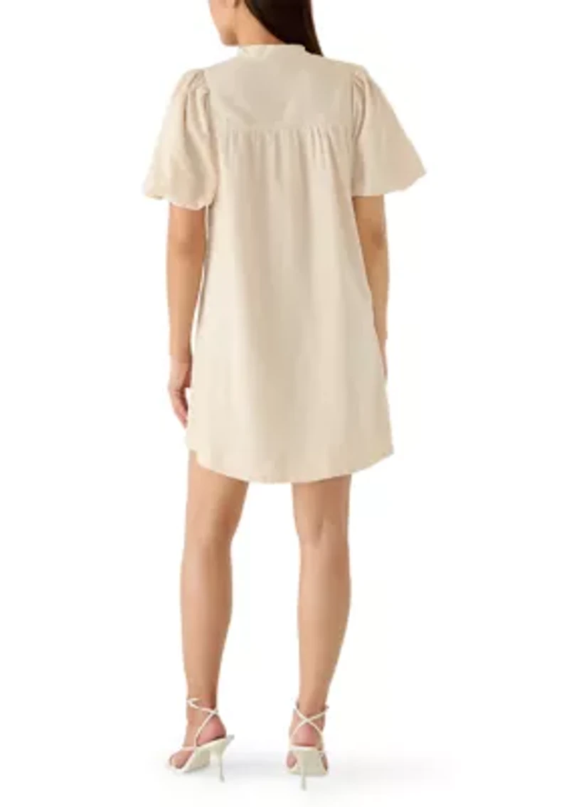 Women's Elbow Sleeve Button Front Dress