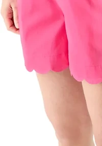 Women's High Rise Pull On Chino Scallop Shorts