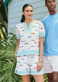 Sewing Down South x Crown & Ivy™ Current Smocked Waist Pull On Shorts