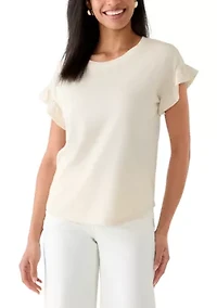 Women's Short Sleeve Ruffle Blouse