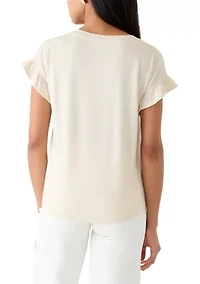 Women's Short Sleeve Ruffle Blouse