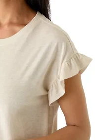 Women's Short Sleeve Ruffle Blouse