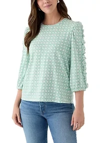 Women's 3/4 Rouched Sleeve Top