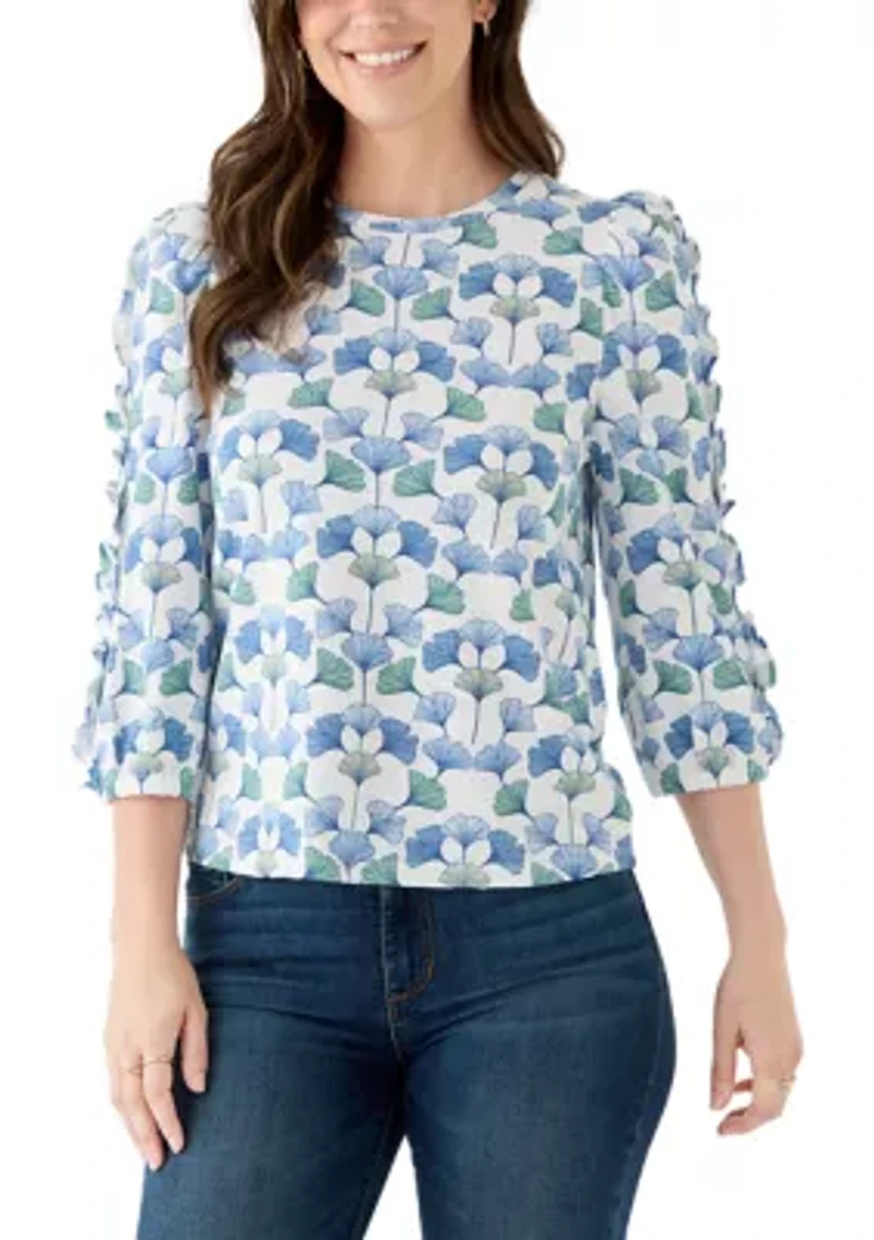 Women's 3/4 Rouched Sleeve Top