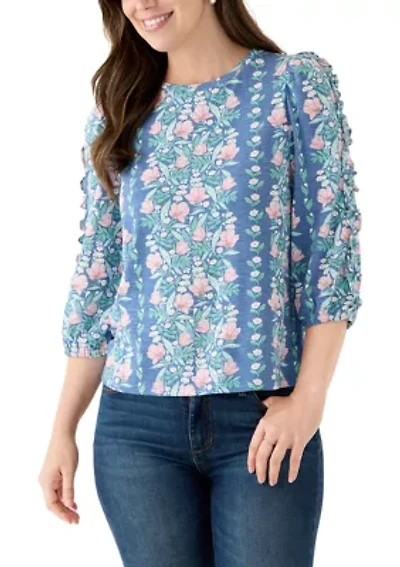 Women's 3/4 Rouched Sleeve Top