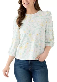 Women's 3/4 Rouched Sleeve Top