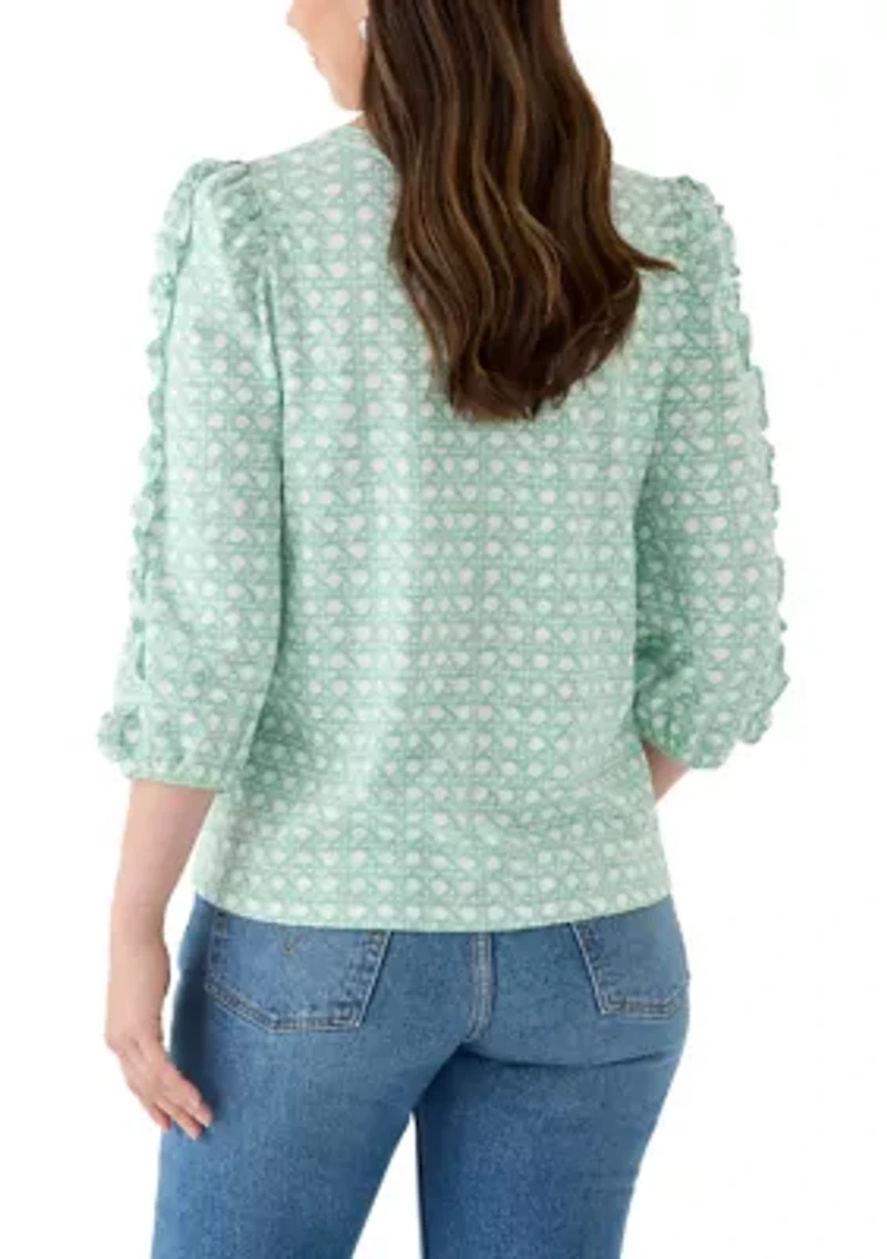 Women's 3/4 Rouched Sleeve Top