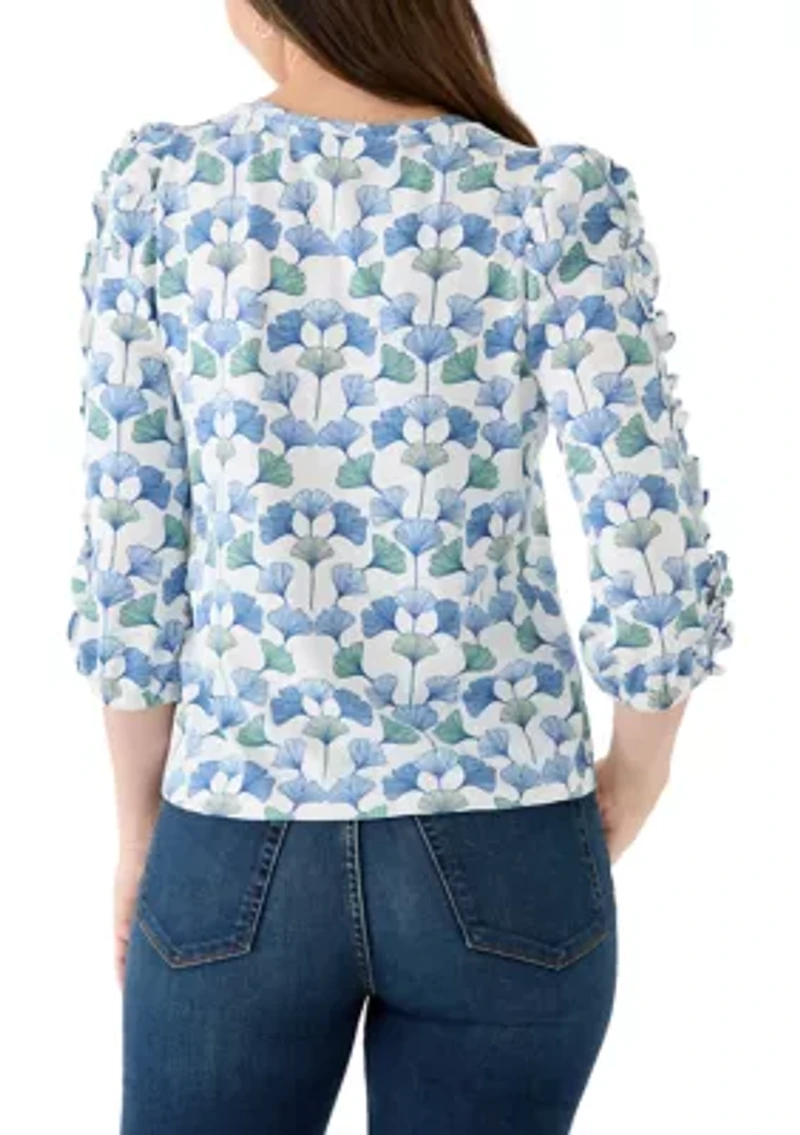 Women's 3/4 Rouched Sleeve Top