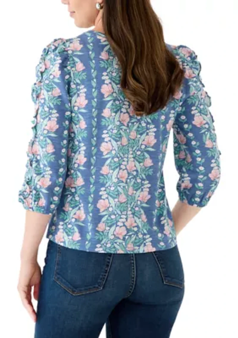 Women's 3/4 Rouched Sleeve Top