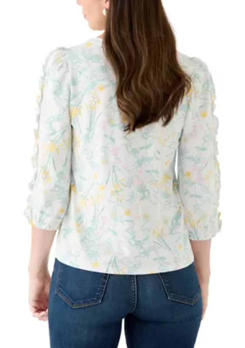 Women's 3/4 Rouched Sleeve Top