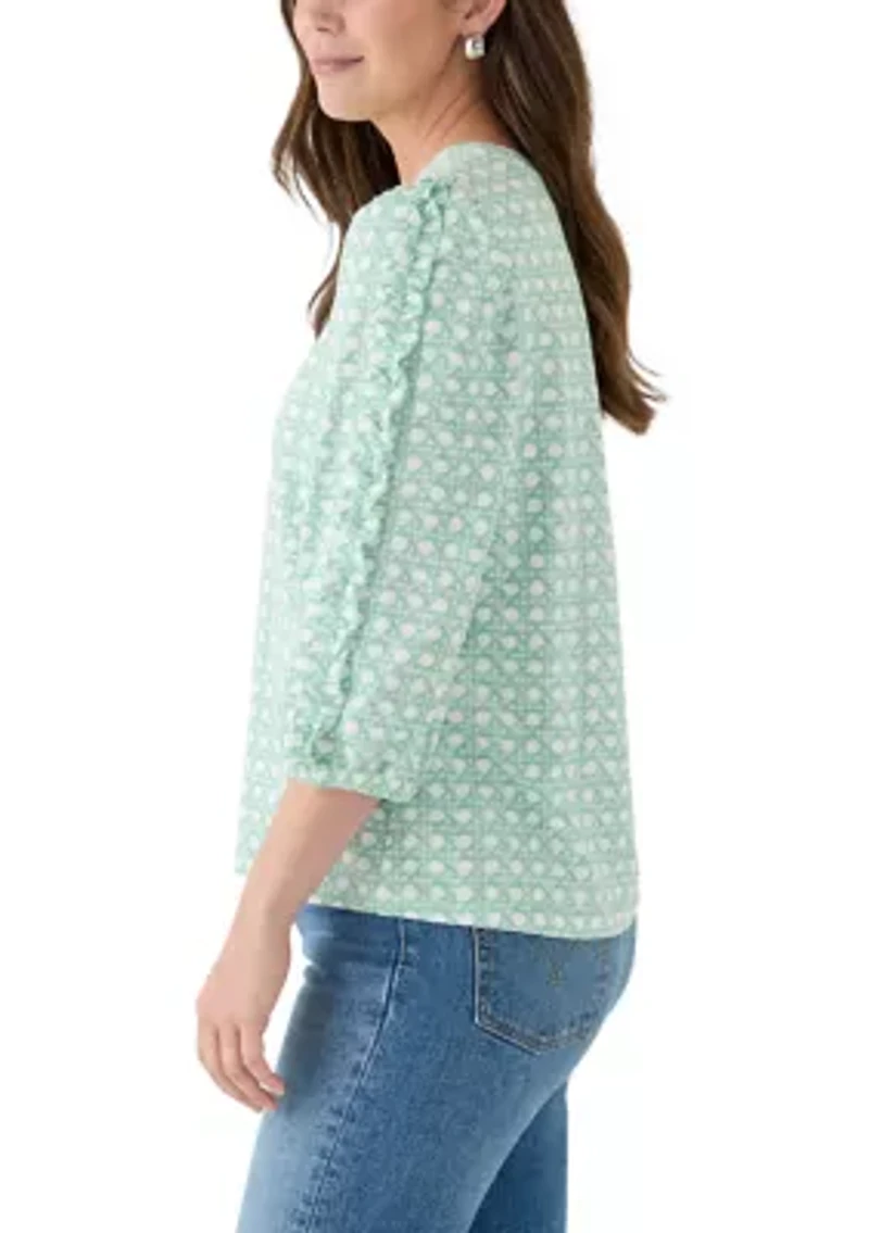 Women's 3/4 Rouched Sleeve Top