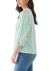 Women's 3/4 Rouched Sleeve Top