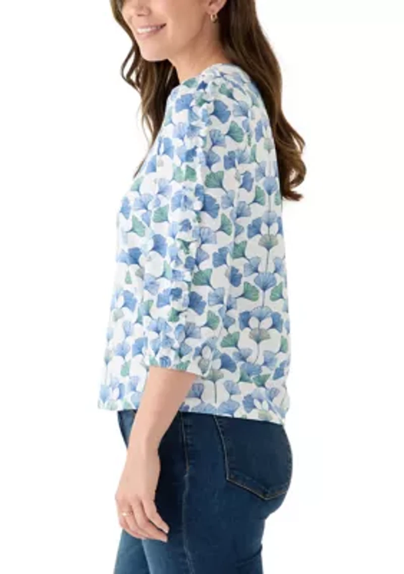 Women's 3/4 Rouched Sleeve Top