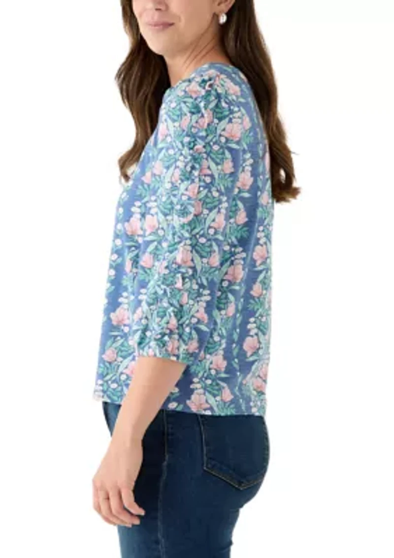 Women's 3/4 Rouched Sleeve Top