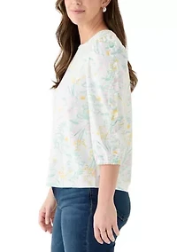 Women's 3/4 Rouched Sleeve Top