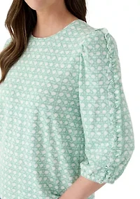 Women's 3/4 Rouched Sleeve Top