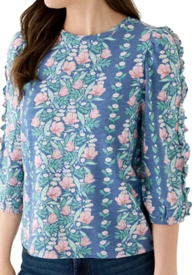 Women's 3/4 Rouched Sleeve Top