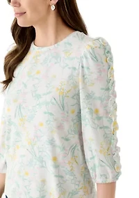 Women's 3/4 Rouched Sleeve Top