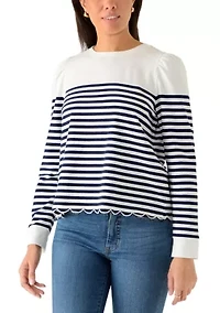 Women's Scallop Detail Sweatshirt