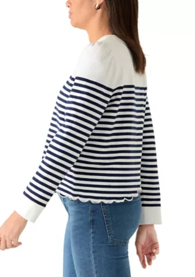 Women's Scallop Detail Sweatshirt