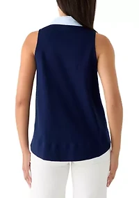 Women's Sleeveless Collar Tank Top