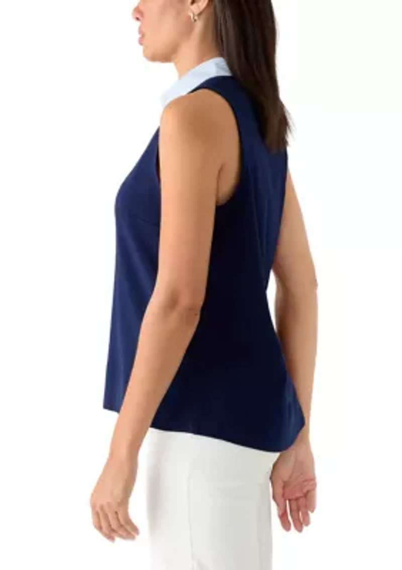 Women's Sleeveless Collar Tank Top