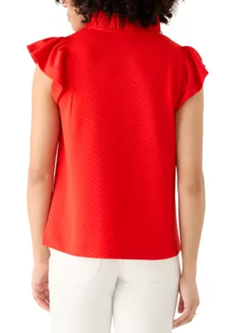 Women's Short Sleeve Jacquard Top