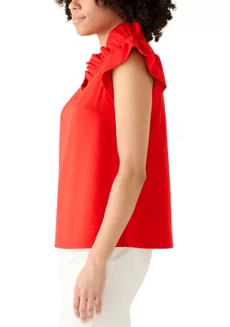 Women's Short Sleeve Jacquard Top