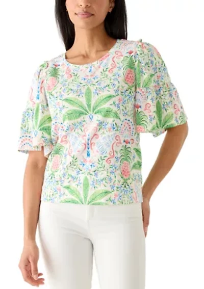 Women's Short Sleeve Printed Top