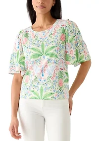 Women's Short Sleeve Printed Top