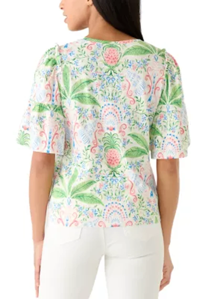 Women's Short Sleeve Printed Top