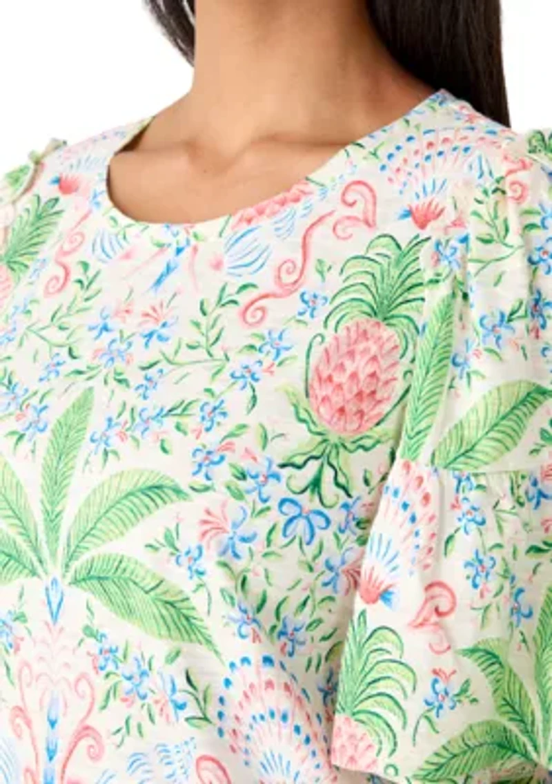 Women's Short Sleeve Printed Top