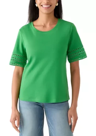 Women's Eyelet Trim Shirt