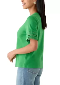 Women's Eyelet Trim Shirt