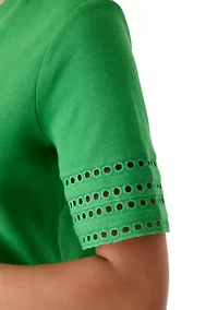 Women's Eyelet Trim Shirt